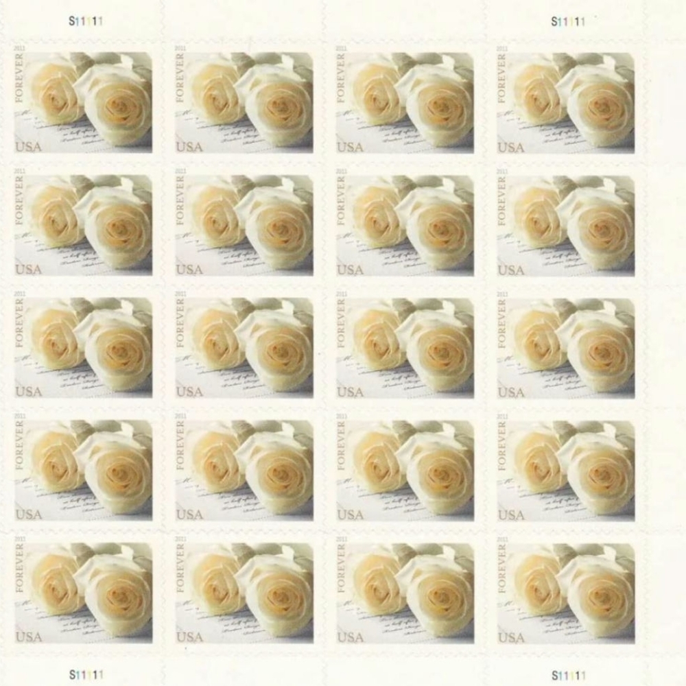 200 lifetime white roses unused wedding stamps. - Picture 2 of 3